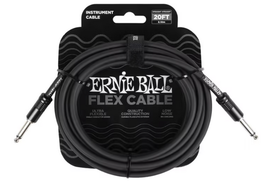 Cable instrumento Ernie Ball 6 metros negro jack mono