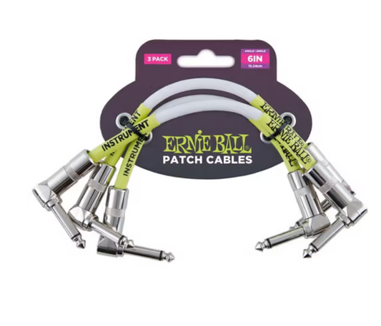 Cable Ernie Ball Interlink jack-jack blanco 15,24cm (pack de 3)
